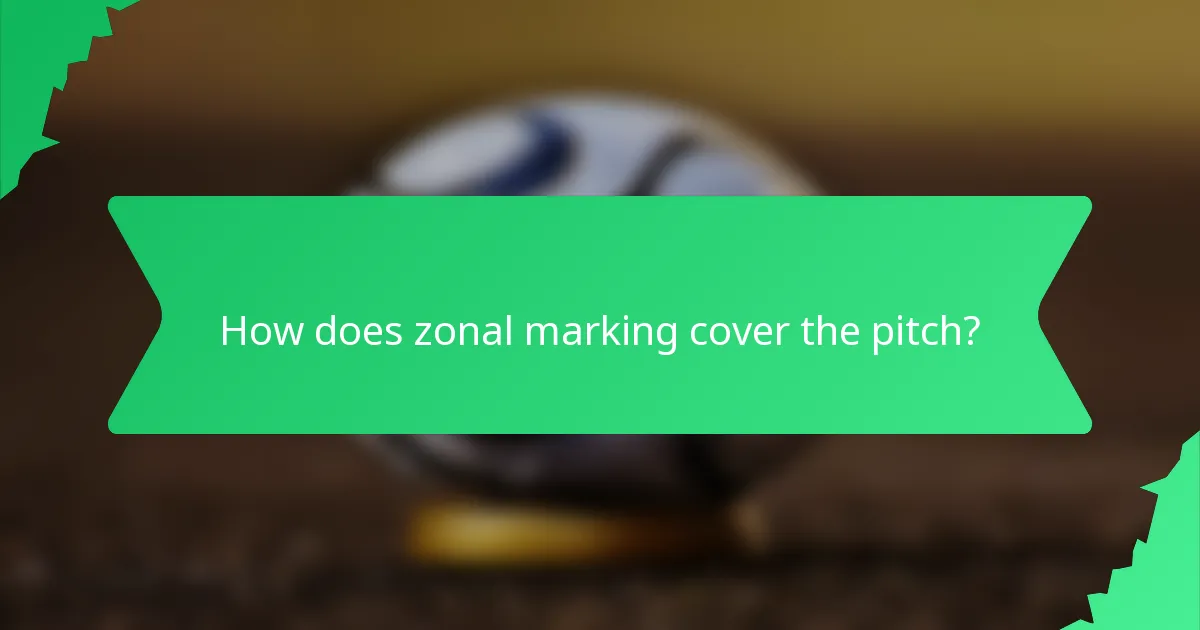 How does zonal marking cover the pitch?