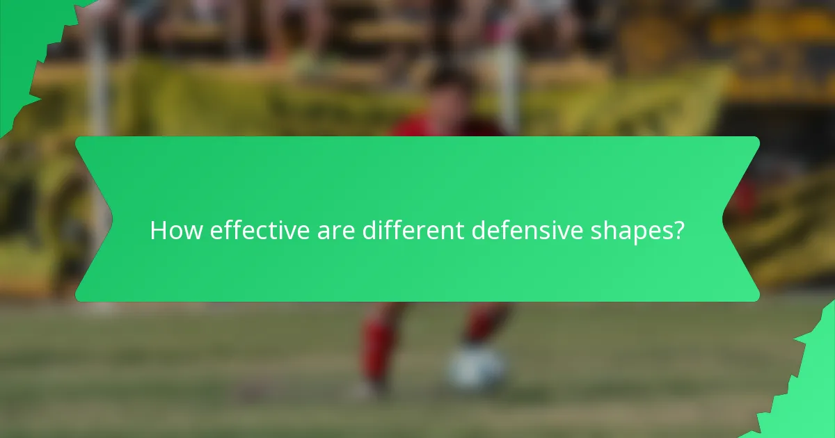 How effective are different defensive shapes?